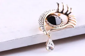 🌟 Diamond-Encrusted Tear Eye Brooch - Luxurious Symbolism in Fashion 🌟