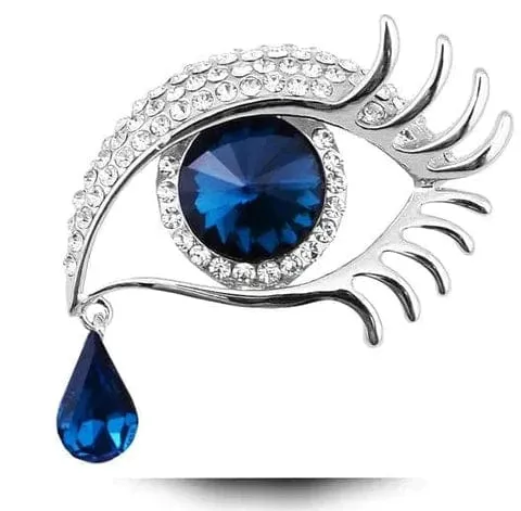 🌟 Diamond-Encrusted Tear Eye Brooch - Luxurious Symbolism in Fashion 🌟
