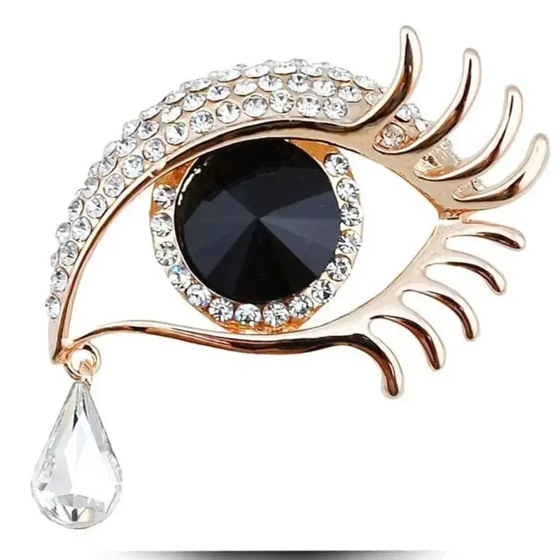 🌟 Diamond-Encrusted Tear Eye Brooch - Luxurious Symbolism in Fashion 🌟