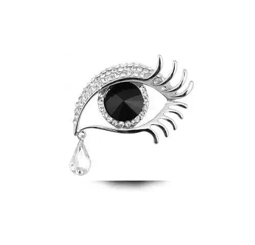 🌟 Diamond-Encrusted Tear Eye Brooch - Luxurious Symbolism in Fashion 🌟