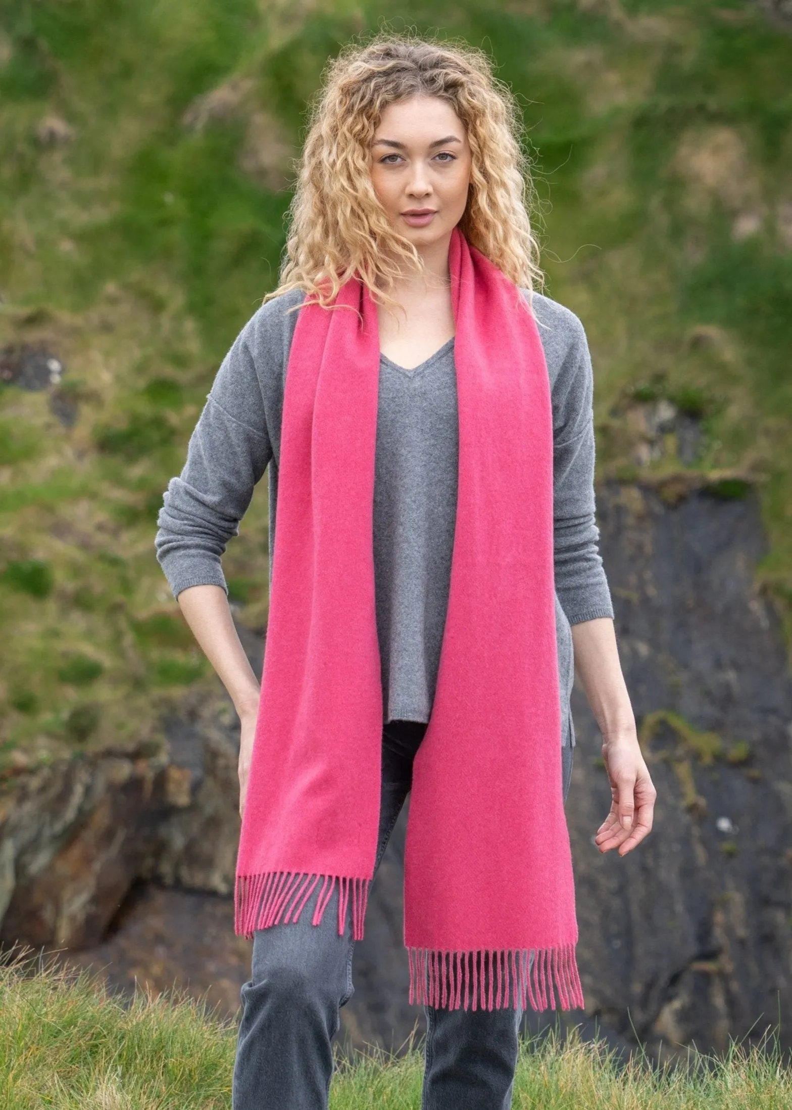100% Cashmere Scarf | Pink