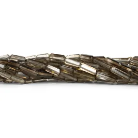 11x5mm Smoky Quartz Faceted Tubes 15 inch 35 beads