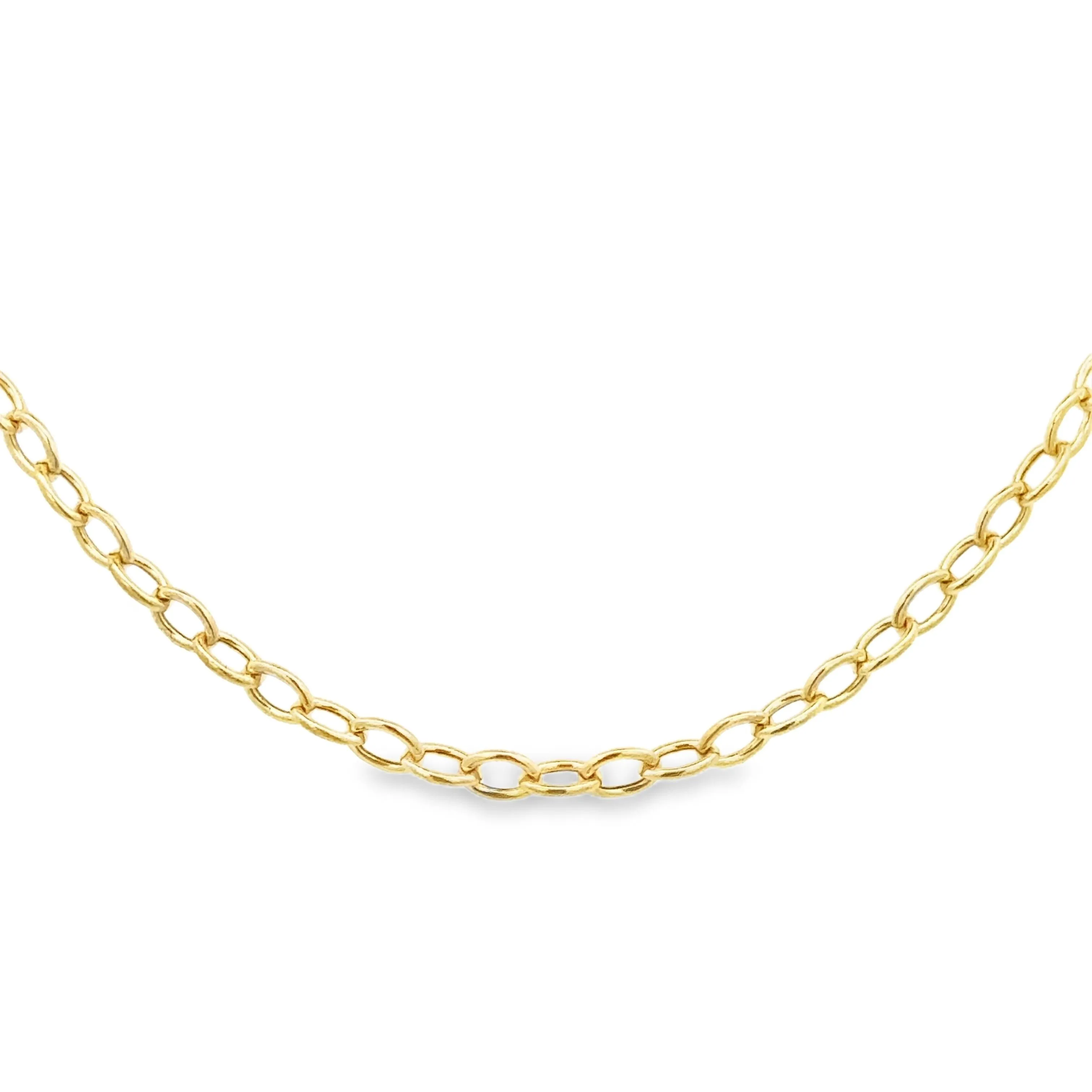 14K Yellow Gold Bar and Toggle Cable Chain Necklace 18 inch 2.5MM