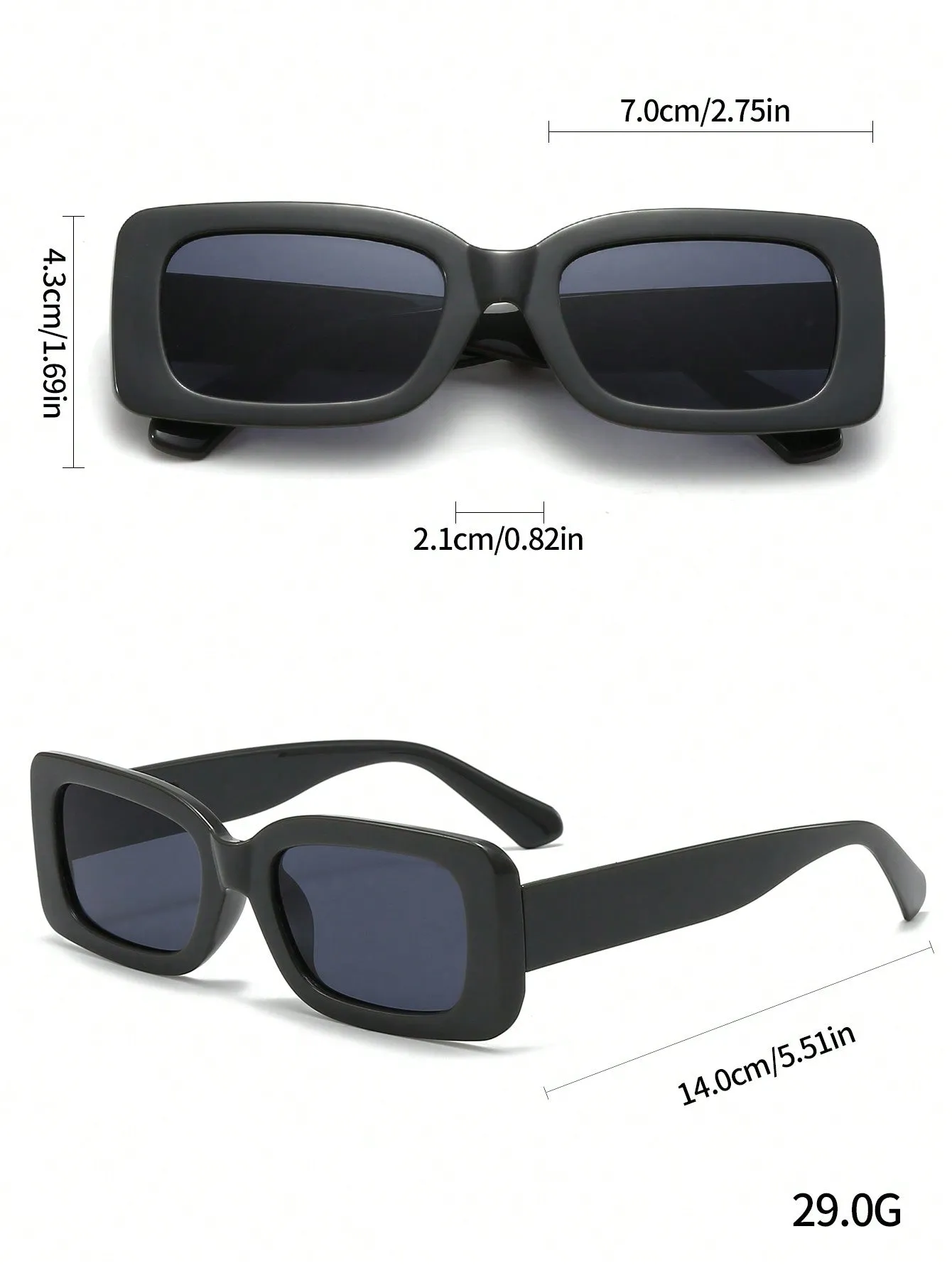 1pc Fashionable Trendy Black Square Frame Unisex Large Frame Y2K Personality Summer Beach Sunglasses Shades Accessories
