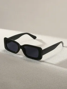 1pc Fashionable Trendy Black Square Frame Unisex Large Frame Y2K Personality Summer Beach Sunglasses Shades Accessories