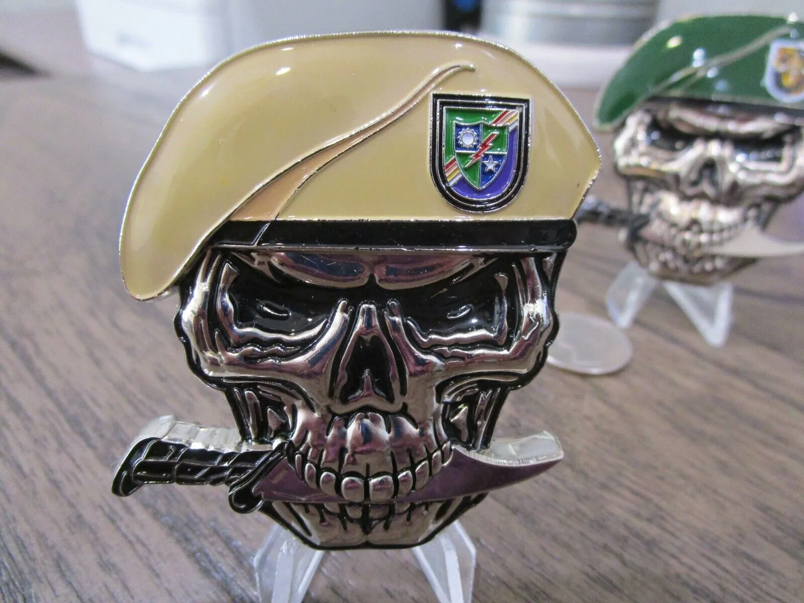 2 US Army Special Forces Challenge Coins Green Berets Creed & 75th Ranger RGT