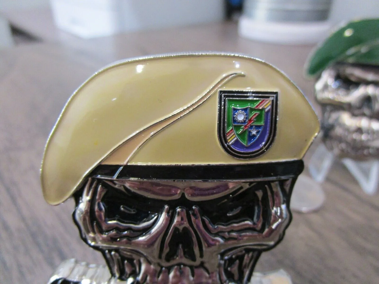 2 US Army Special Forces Challenge Coins Green Berets Creed & 75th Ranger RGT