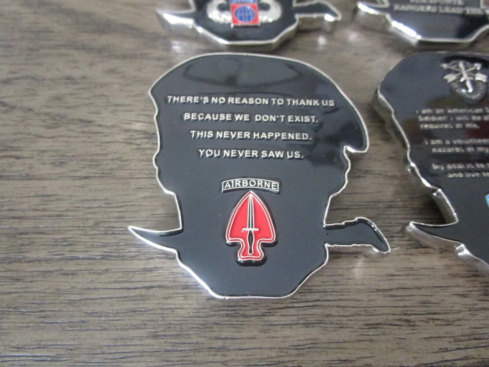 3 US Army Special Forces Ranger Delta Force Green Berets Skull Challenge Coins