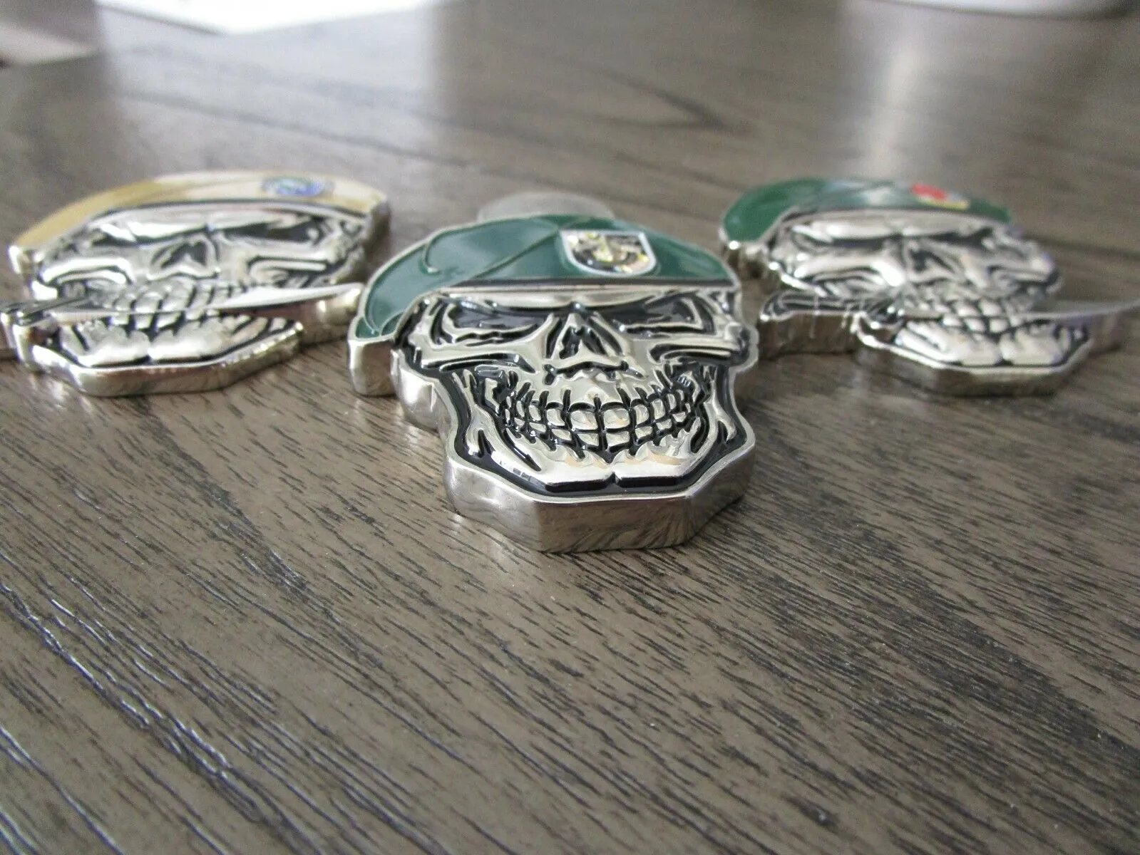 3 US Army Special Forces Ranger Delta Force Green Berets Skull Challenge Coins