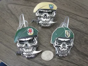 3 US Army Special Forces Ranger Delta Force Green Berets Skull Challenge Coins