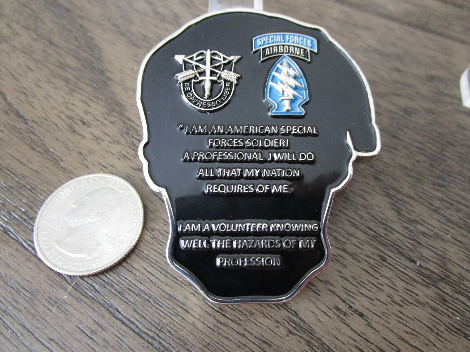 3 US Army Special Forces Ranger Delta Force Green Berets Skull Challenge Coins