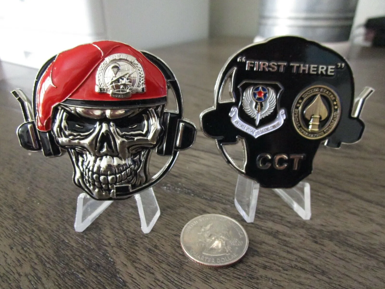 7 Special Forces Skull Challenge Coins SOCOM Ranger PJ CCT Green Berets Delta