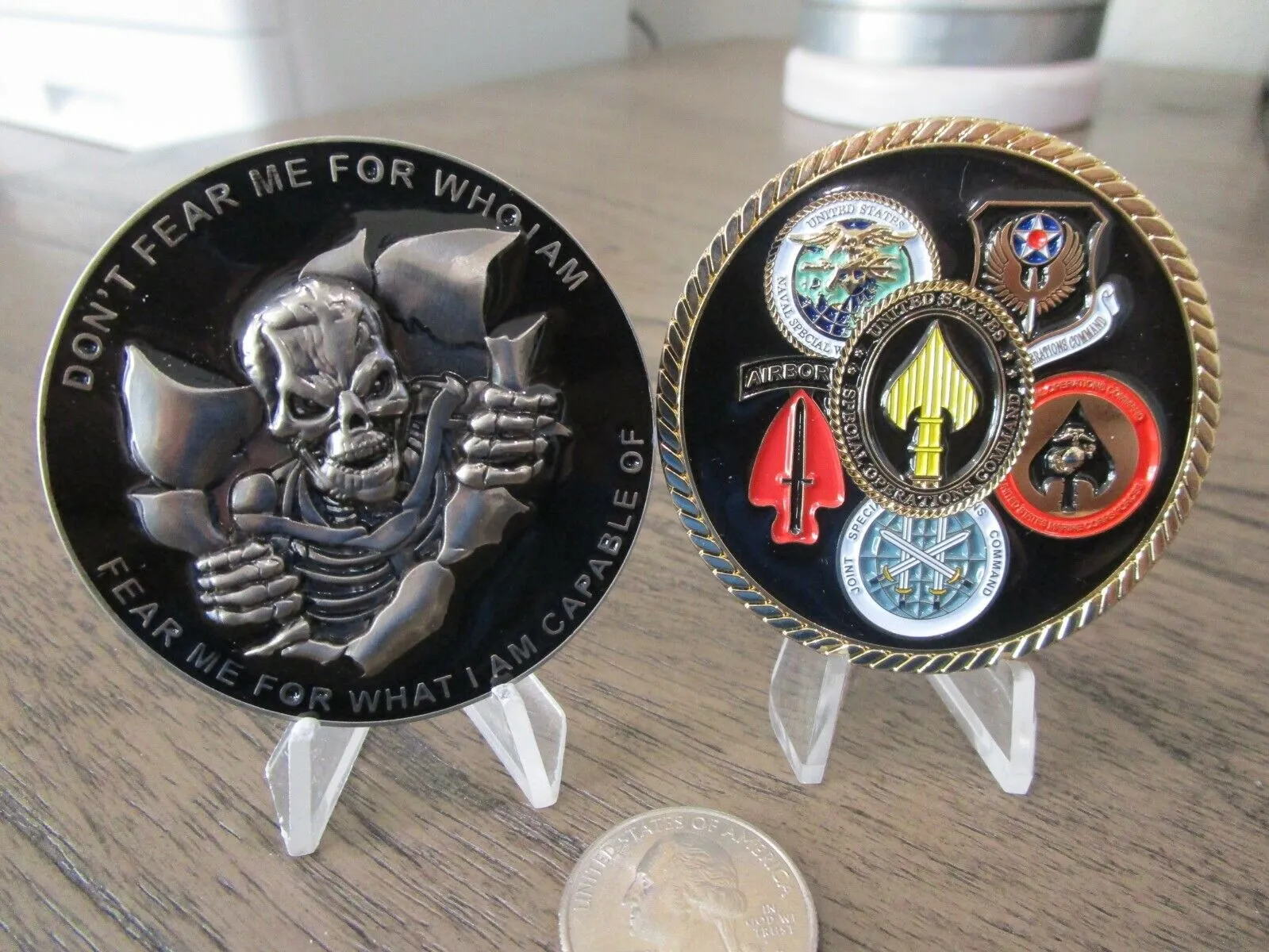 7 Special Forces Skull Challenge Coins SOCOM Ranger PJ CCT Green Berets Delta