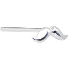 925 Sterling Silver 22 Gauge Dapper Mustache Bendable Nose Bone