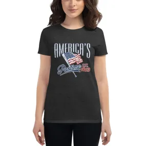 America's Pastime Baseball Womens Short Sleeve Tee