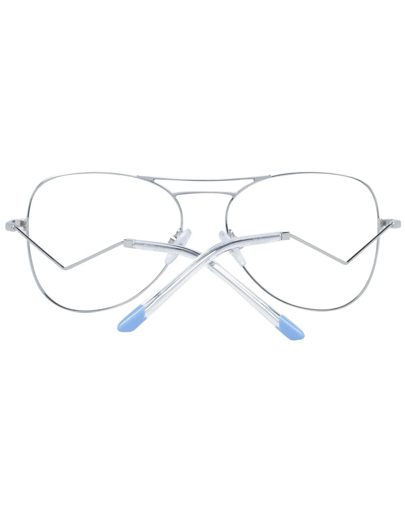 Ana Hickmann Aviator Eyeglasses Silver Metal Frame