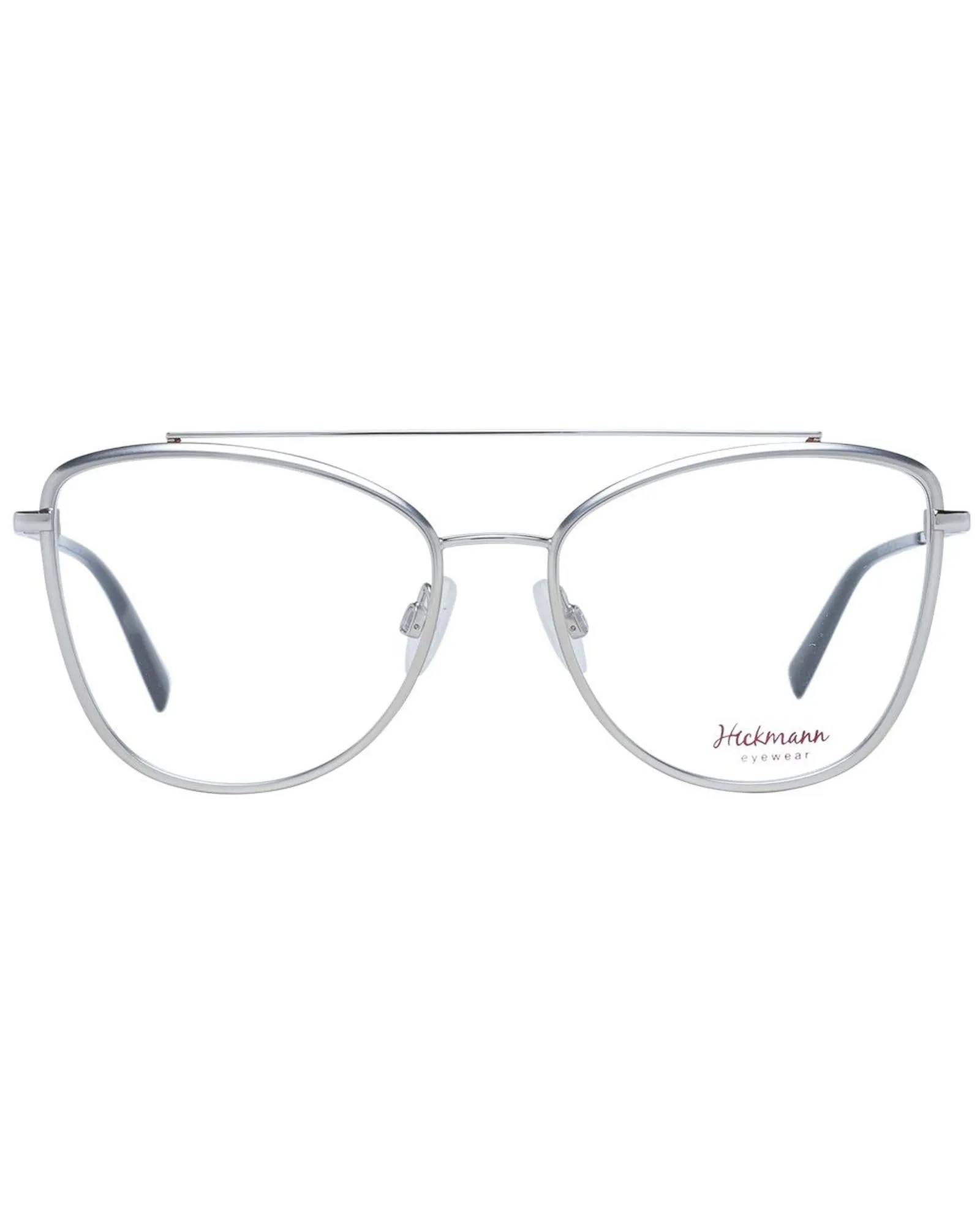 Ana Hickmann Cat Eye Eyeglasses Silver Metal Frame