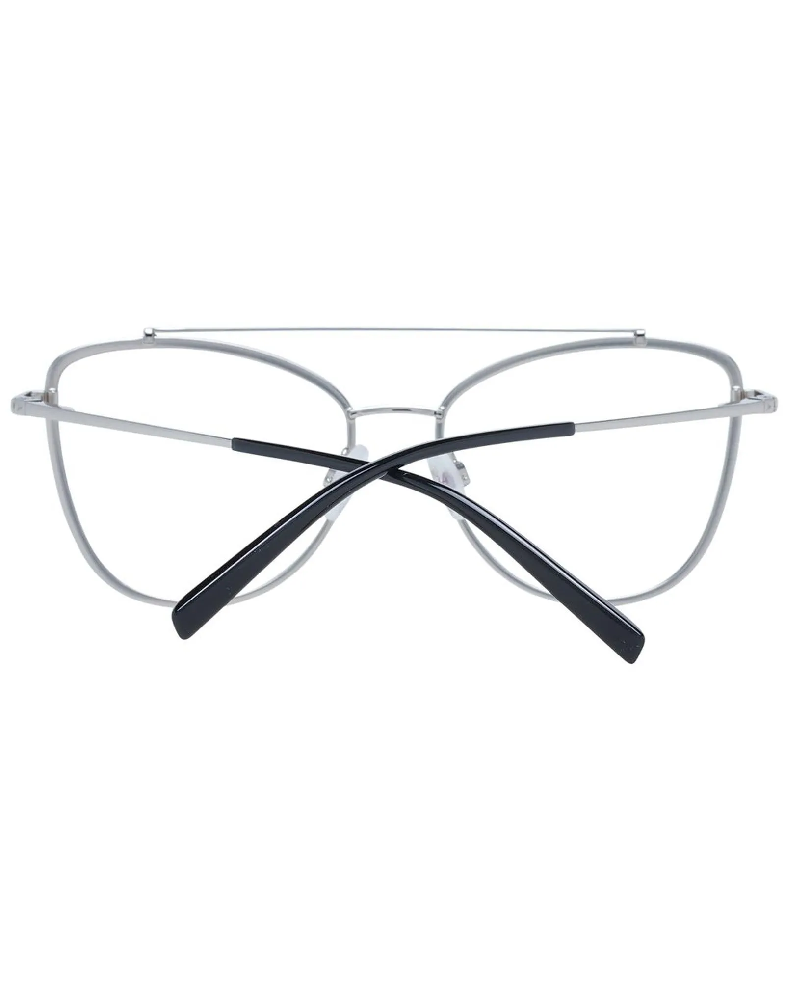 Ana Hickmann Cat Eye Eyeglasses Silver Metal Frame