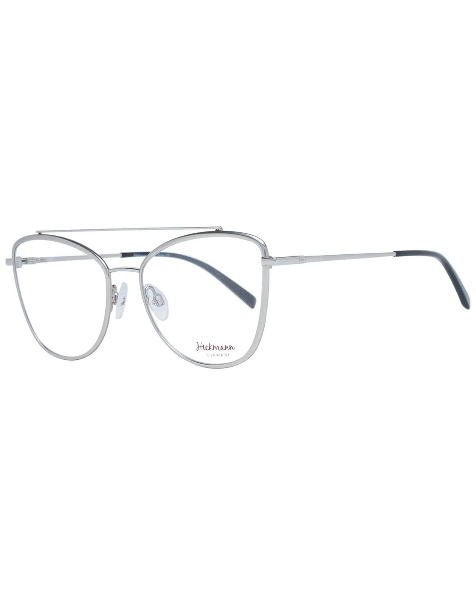Ana Hickmann Cat Eye Eyeglasses Silver Metal Frame