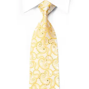 Aquascutum Rhinestone Tie Paisley On Yellow With Rhinestone Pearls