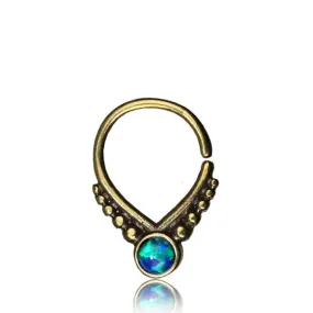 Bani Septum Ring - Opal - Brass