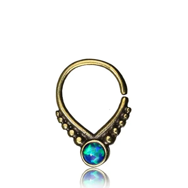 Bani Septum Ring - Opal - Brass
