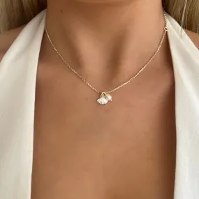 Beach Love Shell/Pearl Silver Necklace