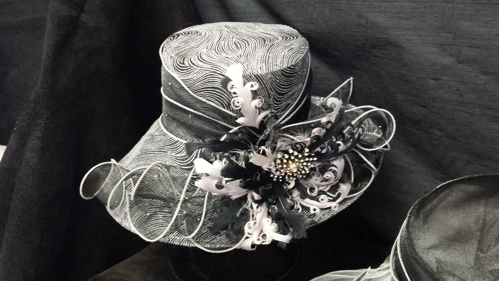Black and White Swirls Hat