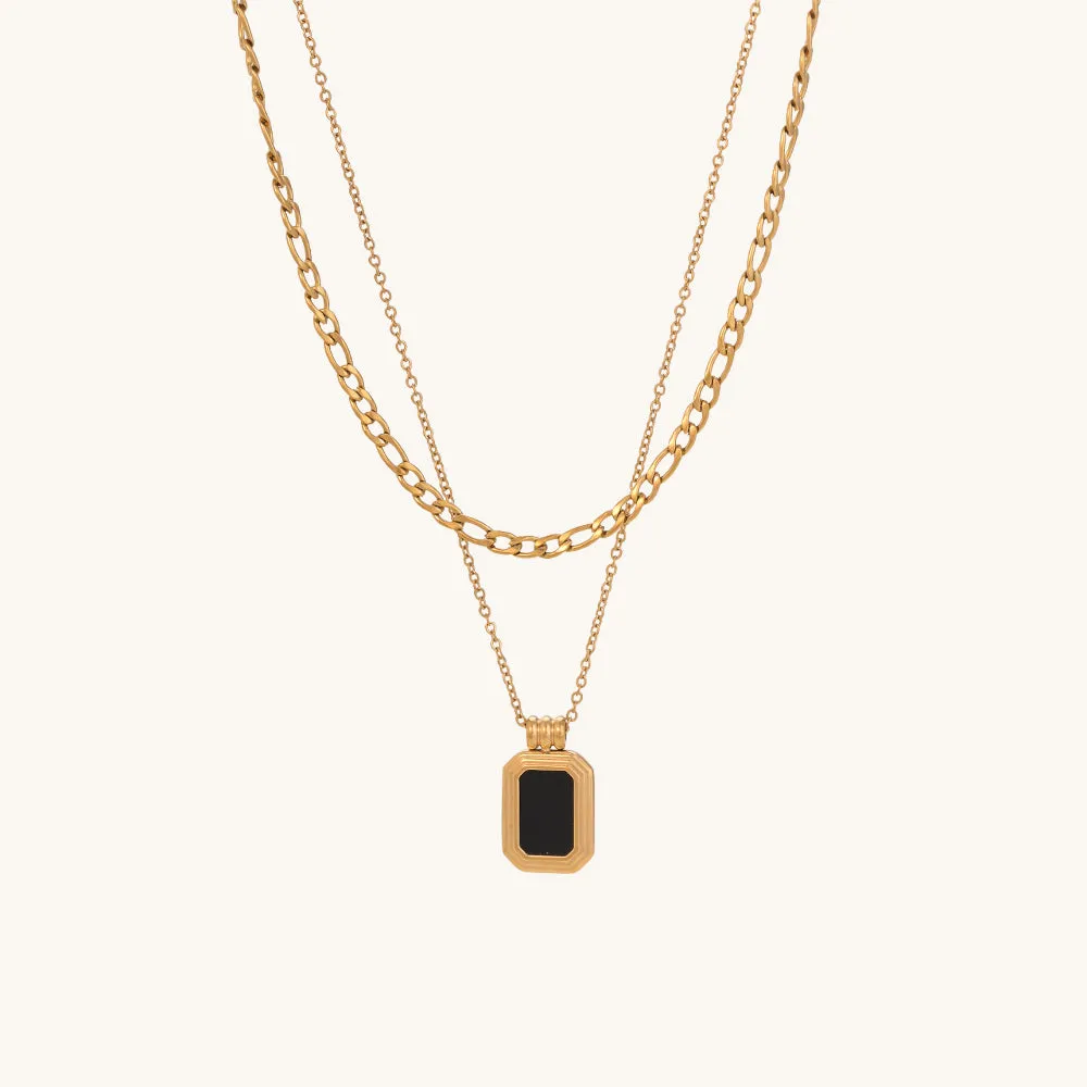Black Onyx Two Layer Necklace