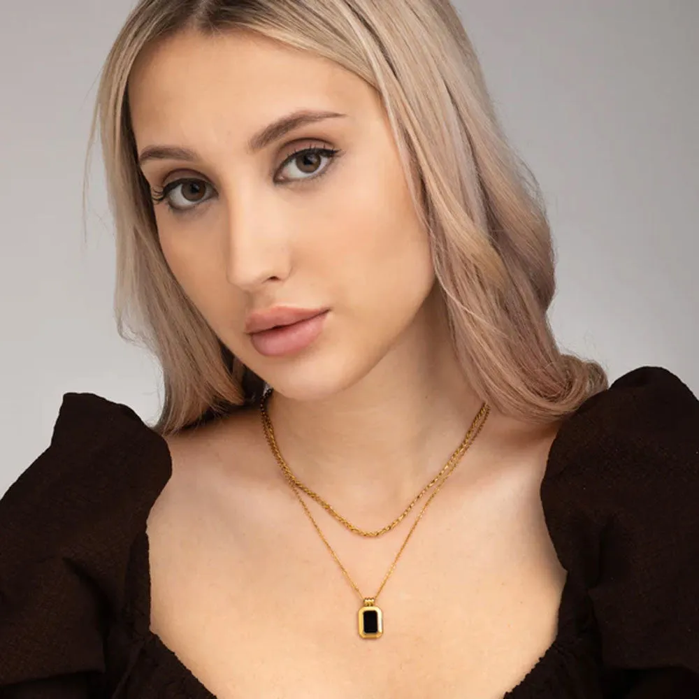 Black Onyx Two Layer Necklace