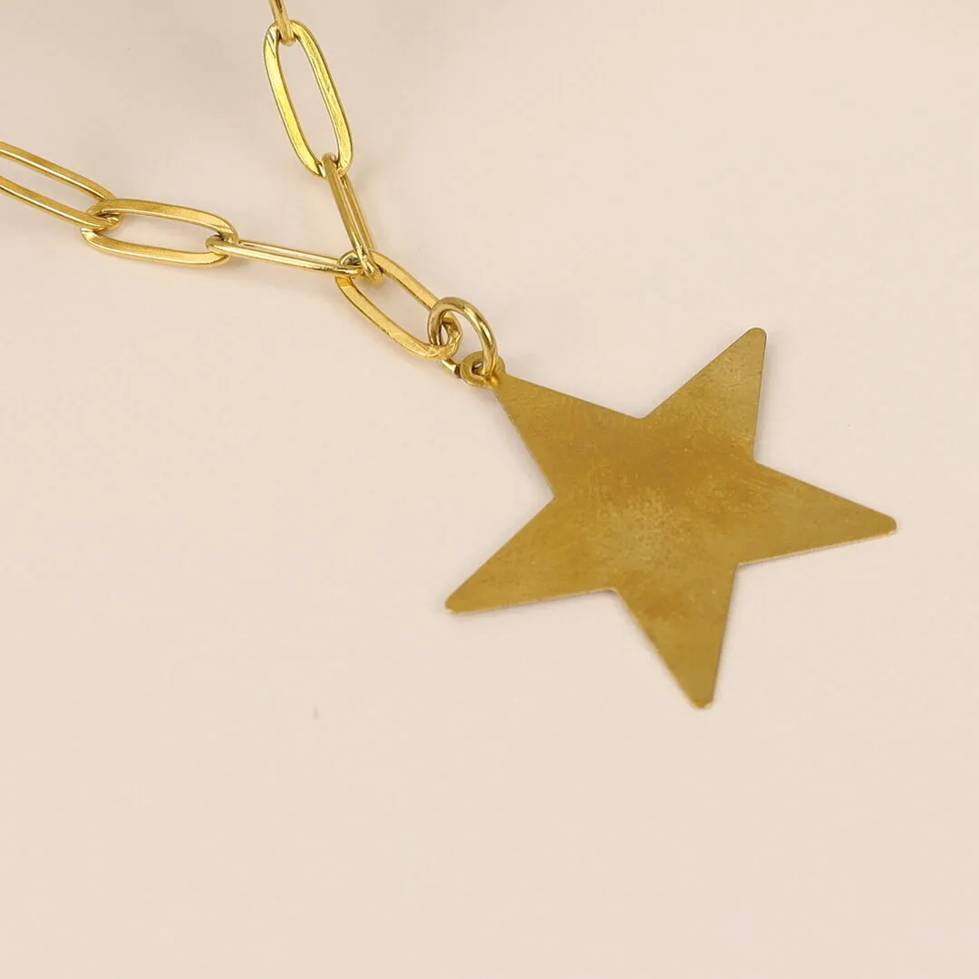 Brass Blank Star Pendant With Hole / SBB0211