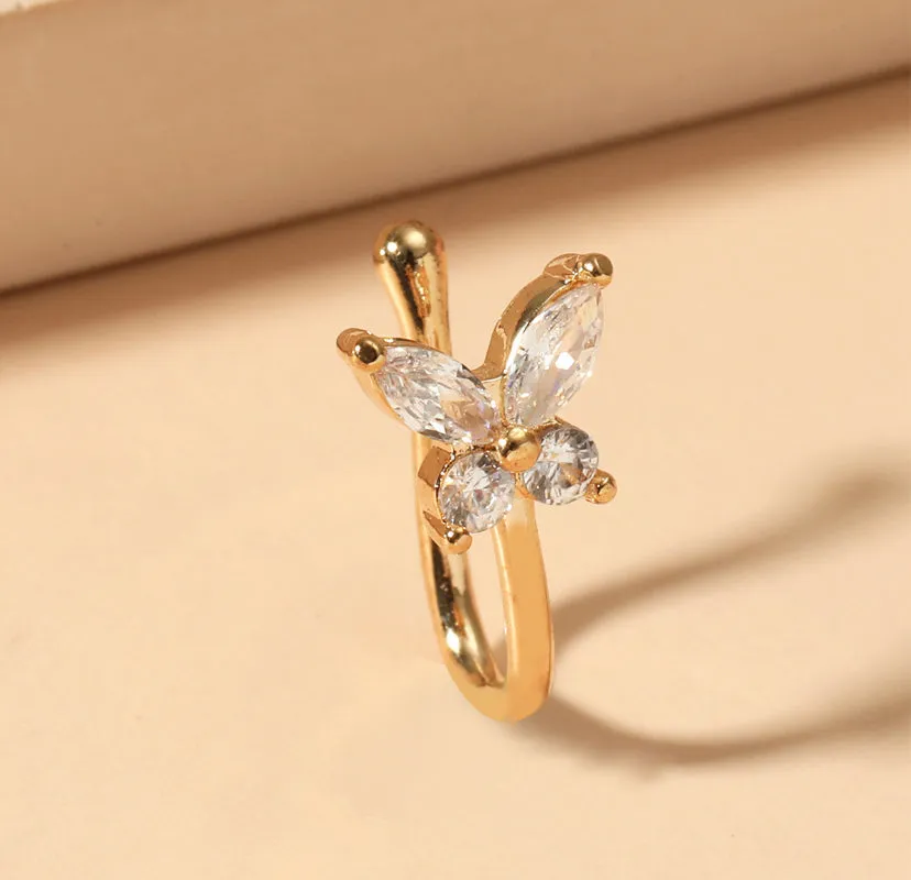 Butterfly Non-Pierced Nose Cuffs