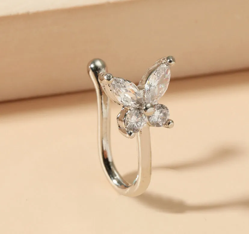 Butterfly Non-Pierced Nose Cuffs