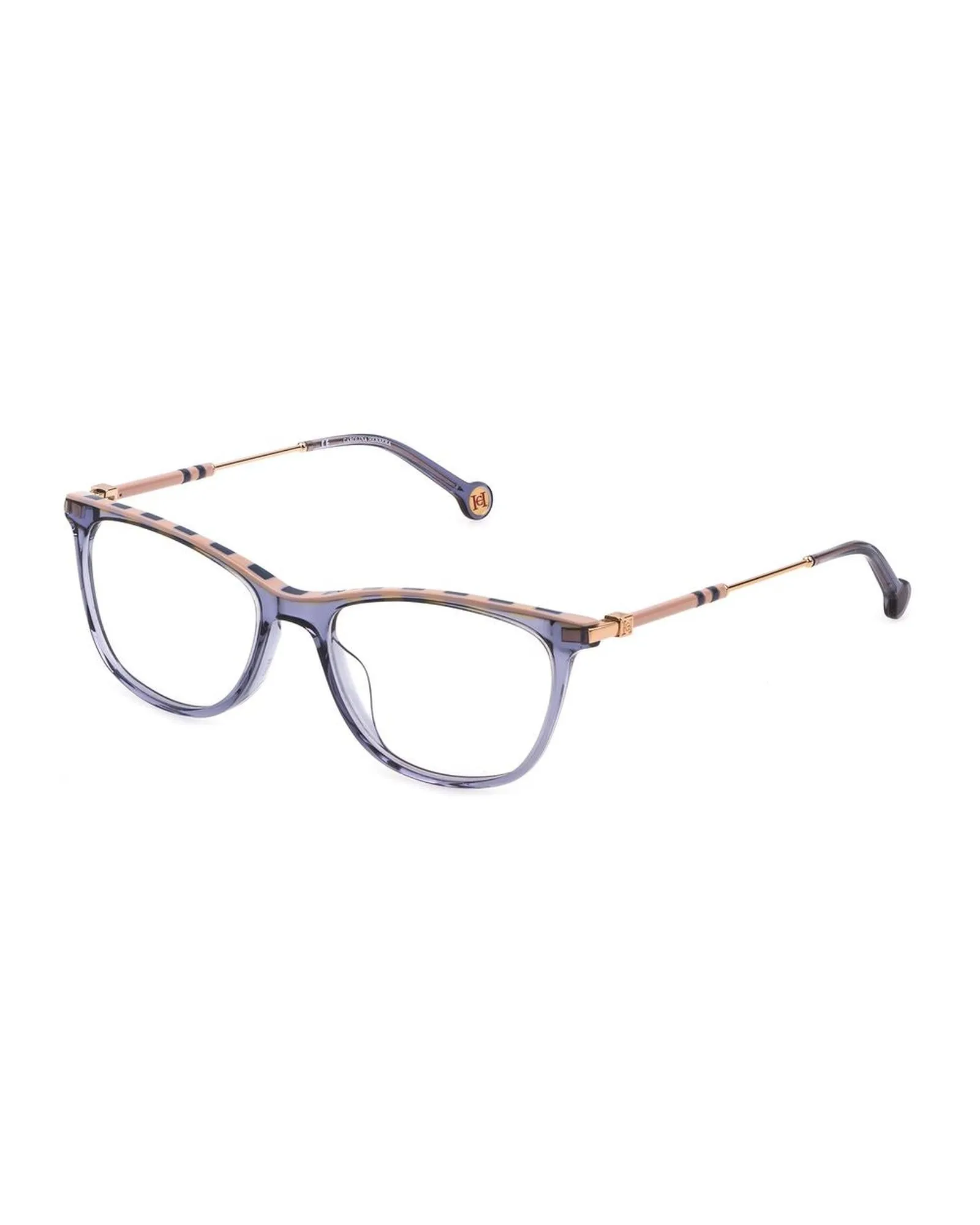 Carolina Herrera Acetate Metal Frame Glasses with Asphalt Dial