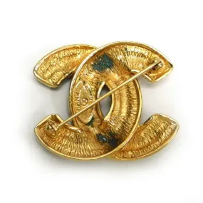CHANEL Cocomark Matelasse Brooch Gold