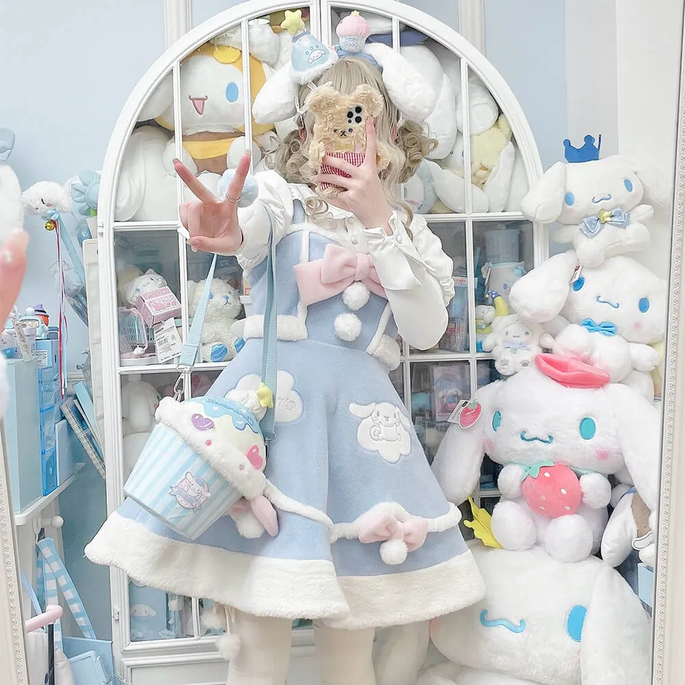 Cinnamoroll Woolen JSK Dress with Pompom Bowknot