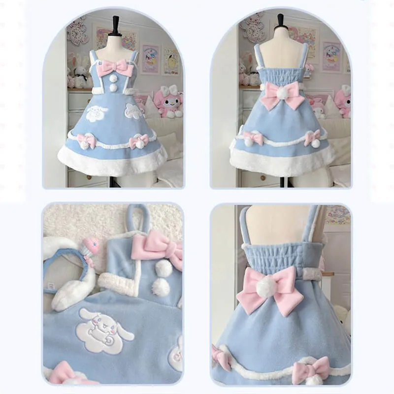 Cinnamoroll Woolen JSK Dress with Pompom Bowknot