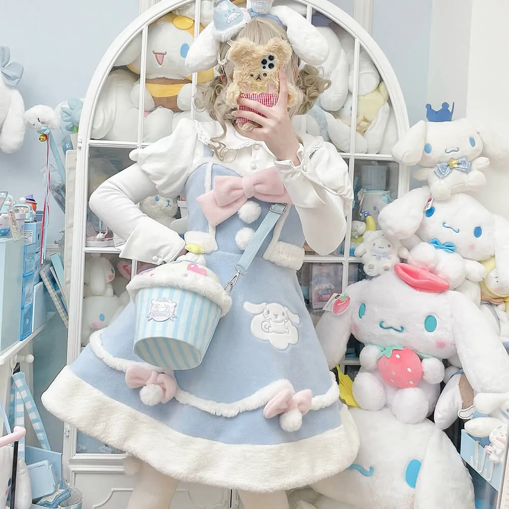 Cinnamoroll Woolen JSK Dress with Pompom Bowknot