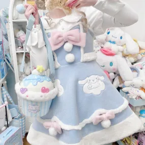 Cinnamoroll Woolen JSK Dress with Pompom Bowknot