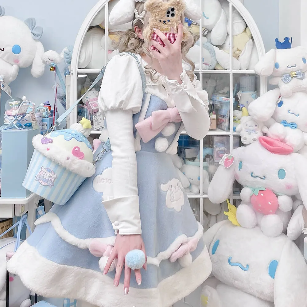 Cinnamoroll Woolen JSK Dress with Pompom Bowknot