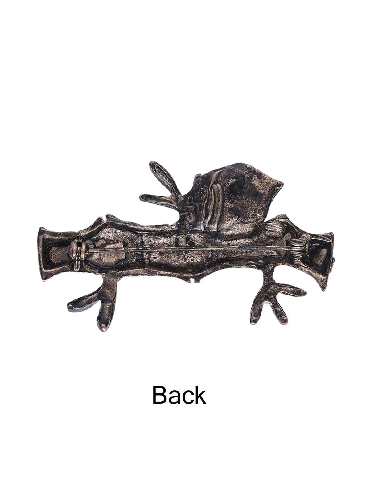 Classic Antique Finish Bamboo Design Brooch