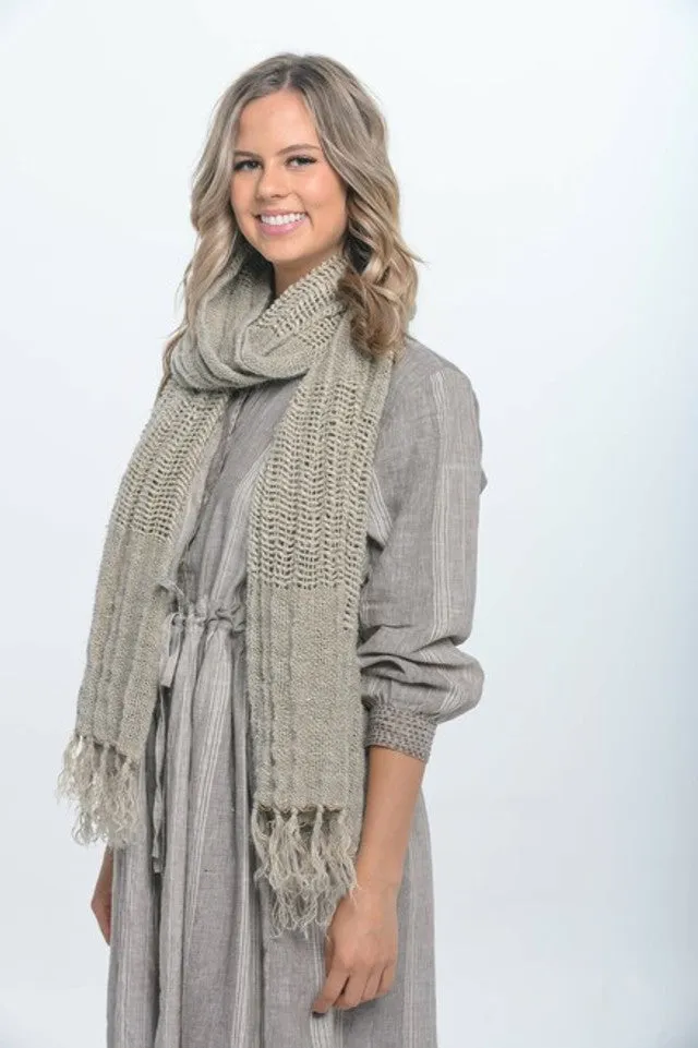 Clover Handloomed Linen Scarf | Rustic Linen