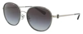 Coach 0HC7129 56488G Full Rim Transparent Grey Round Sunglasses