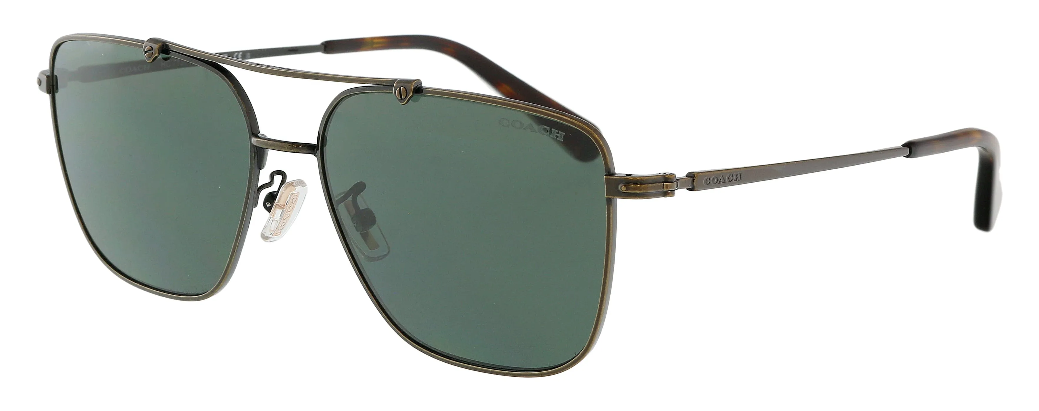 Coach 0HC7137 933371 Full Rim Antique Gold Aviator Sunglasses