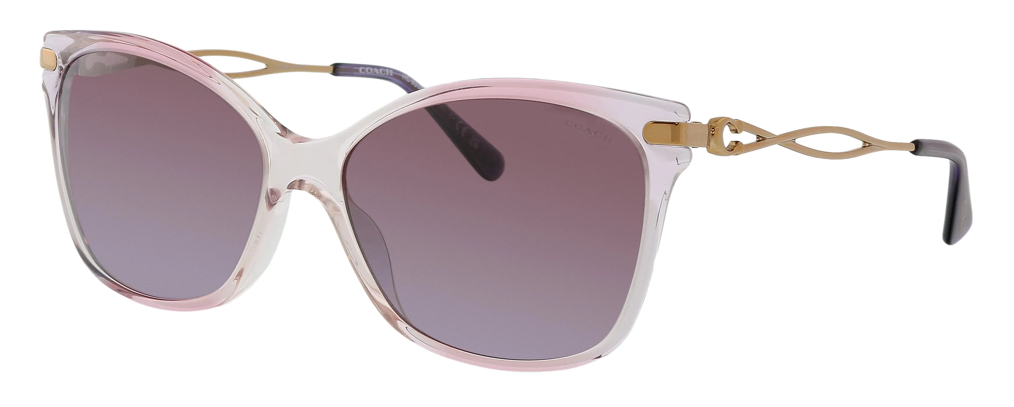 Coach 0HC8316 56418H Full Rim Gradient Transparent Violet Cateye Sunglasses
