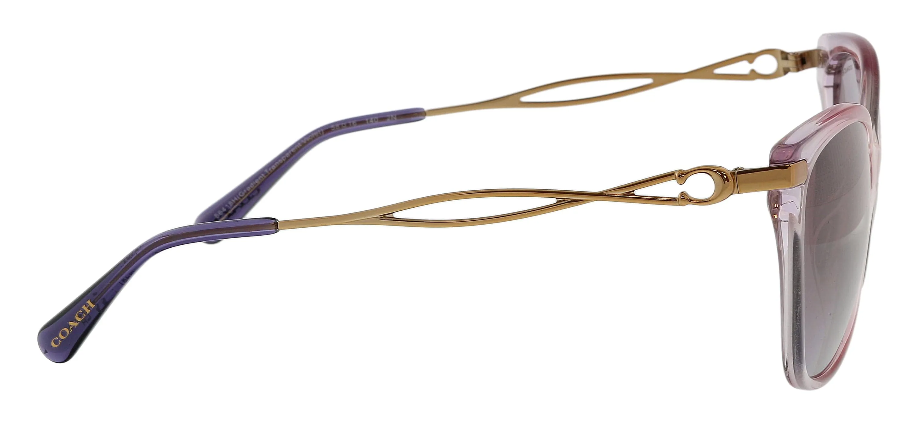 Coach 0HC8316 56418H Full Rim Gradient Transparent Violet Cateye Sunglasses