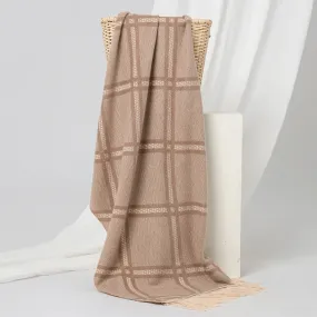 Crisscross Woolen Cashmere Stoles - Ginger