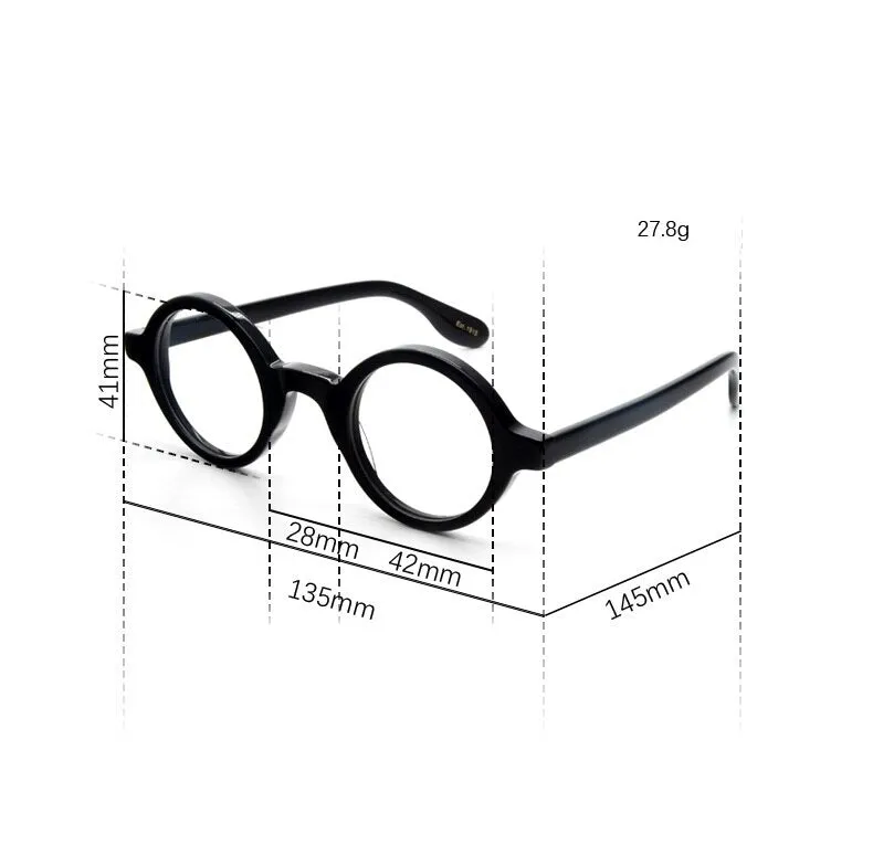 Cubojue Unisex Full Rim Round 42mm 46mm Acetate Hyperopic Reading Glasses