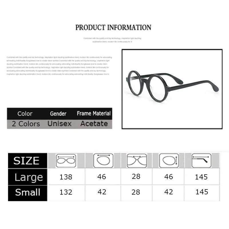 Cubojue Unisex Full Rim Round 42mm 46mm Acetate Hyperopic Reading Glasses