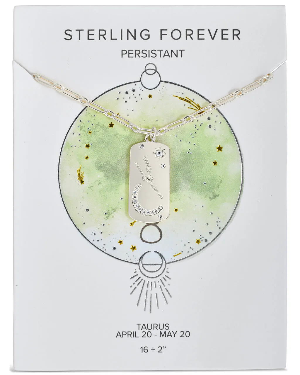 CZ Constellation Dog Tag Pendant Necklace